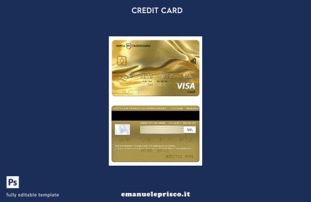 modello di carta oro visto bancario Romania Banca Transilvania stile verificato